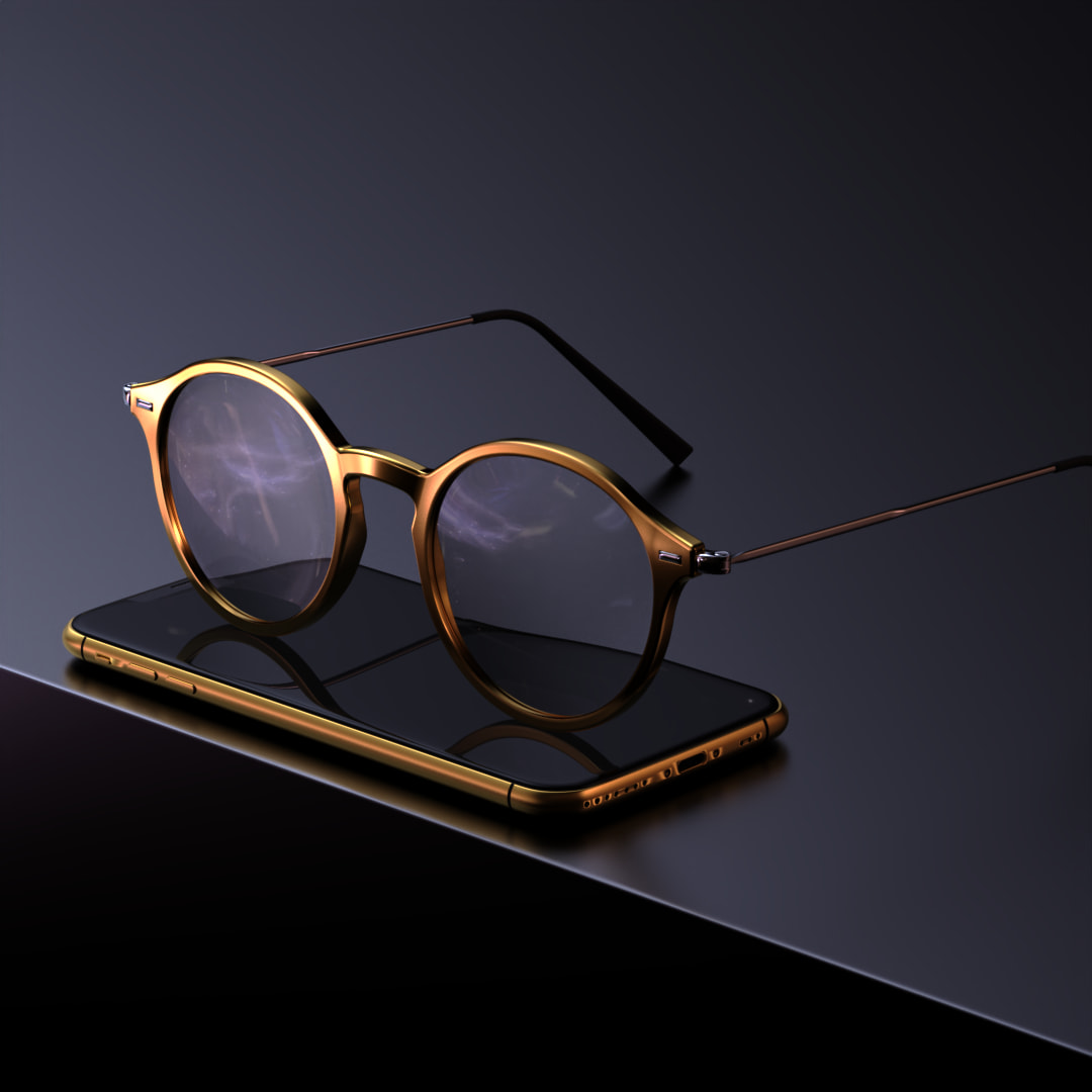 Optical Glasses 3d model render